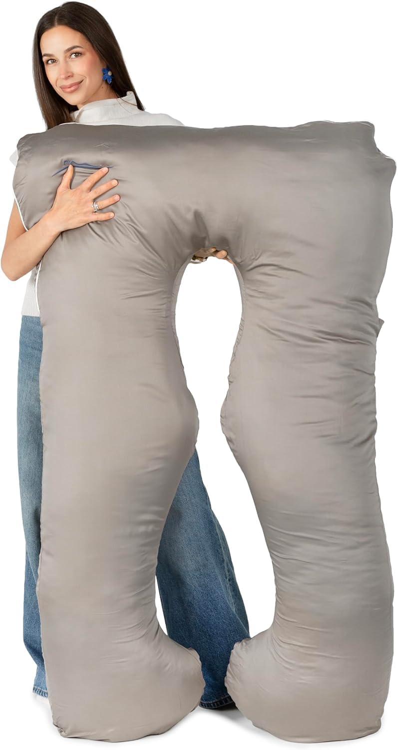 MAKOSAS KomfortKissen ORIGINAL Premium Ergonomisches Kühlend Kuschelkissen | Körperkissen | Seitenschläferkissen für Erwachsene - Für besseren Schlaf 100 x 150 cm (Weiß - Baumwolle)