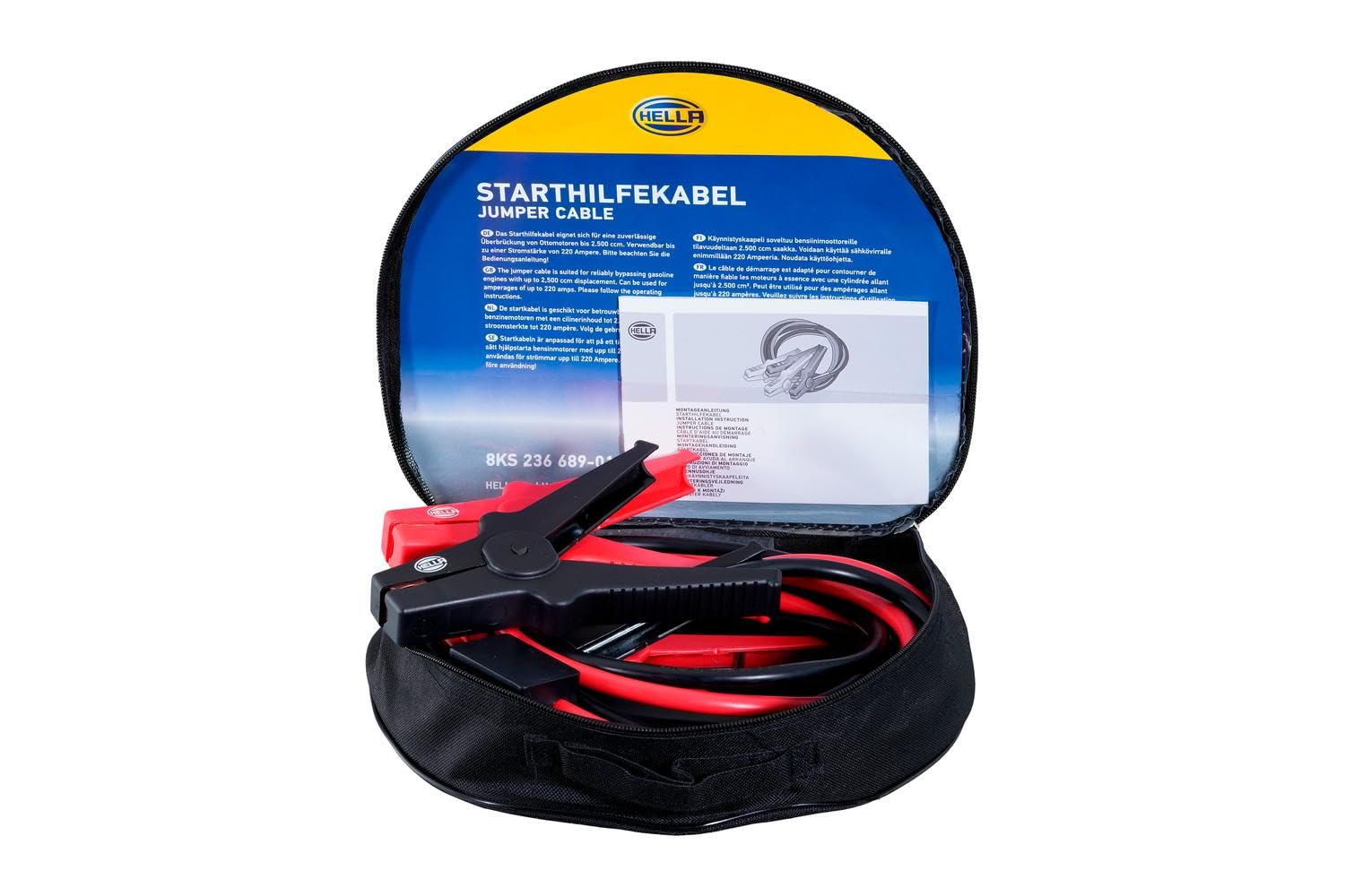 HELLA 8KS 236 689-011 Cable de empalme para arranque - 12/24V - 220A - Cable: 3m - con protección contra sobretensiones