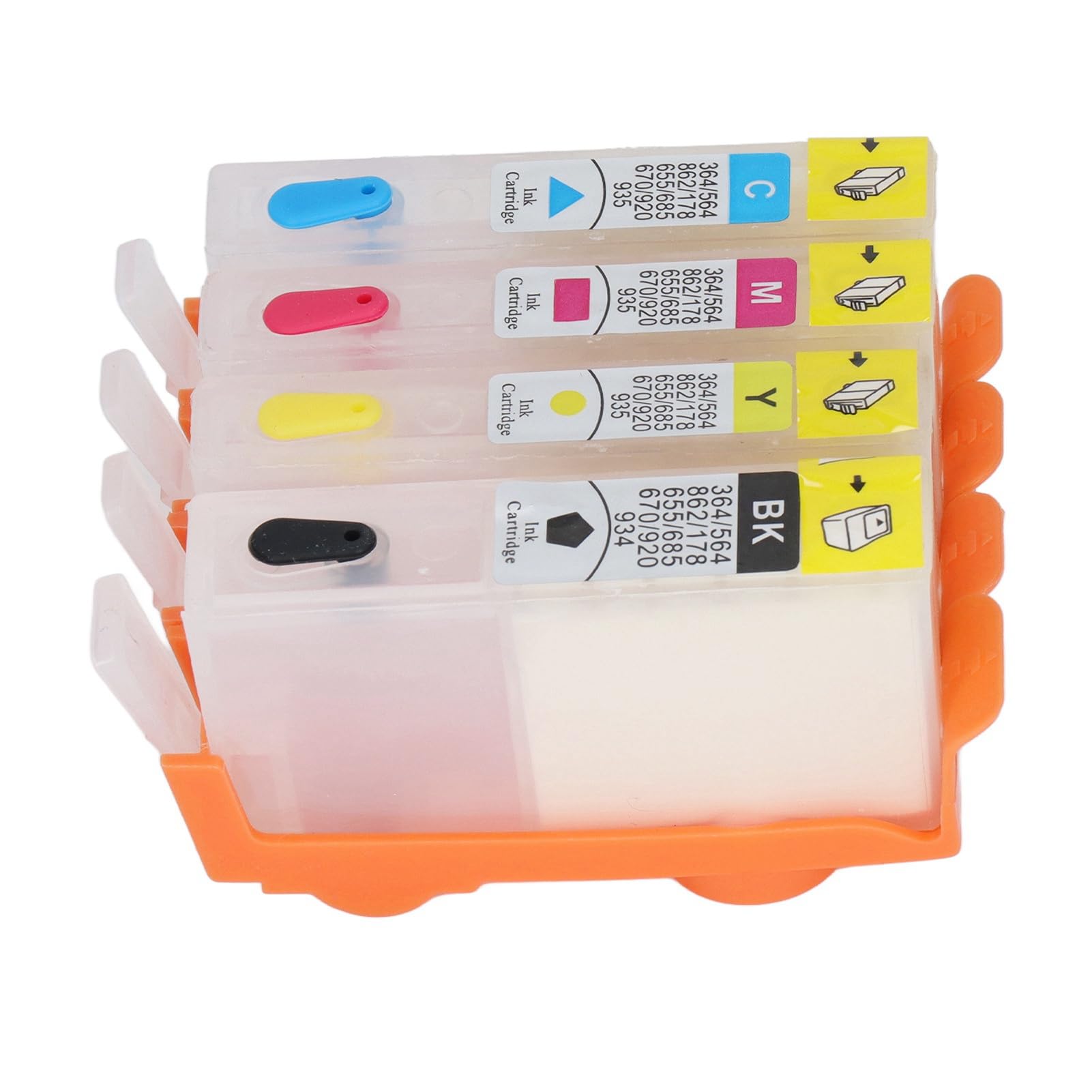 plplaaoo Kit de Recarga de Repuesto de Cartucho de Tinta, Chip Permanente, 4 Colores, Negro, Azul, Magenta, Amarillo, para Impresora Officejet, impresión de Fotos y Documentos (CV 904)