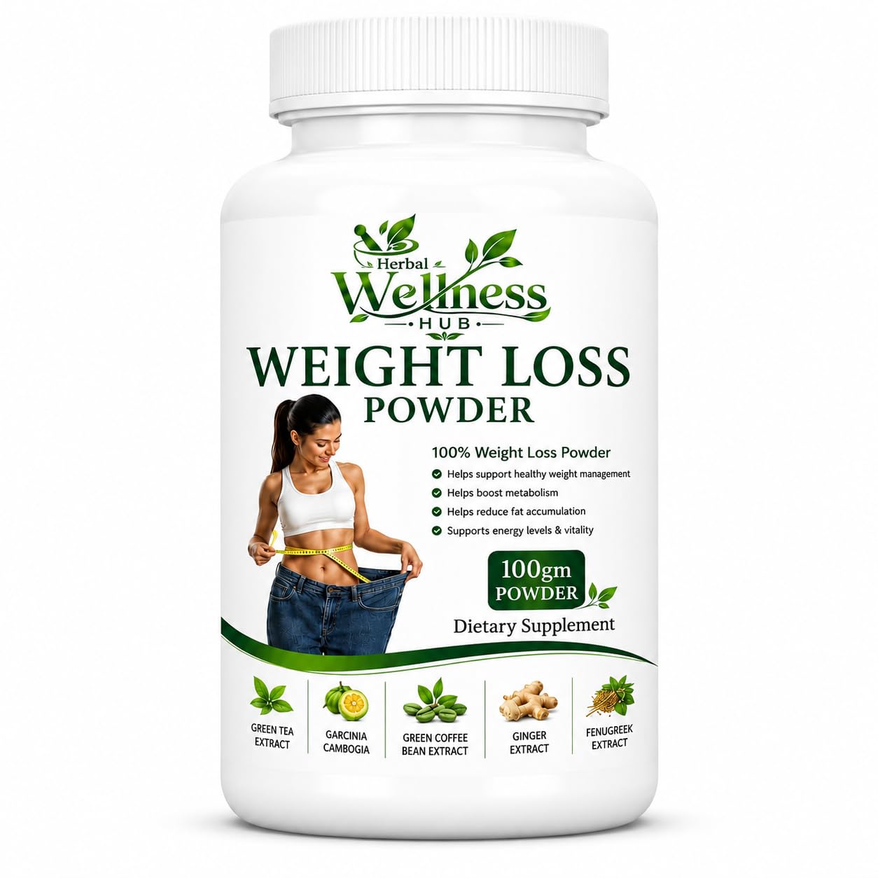 Fat Burner Powder | Herbal Weight Management Supplement | Green Tea, Garcinia Cambogia, Green Coffee Bean & Fenugreek Extract | 100g-image-8