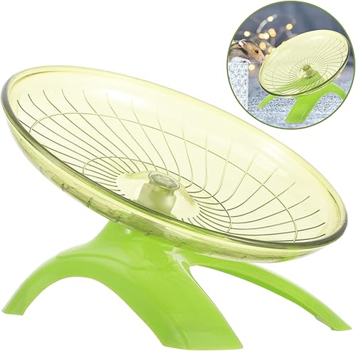 Miniatura 9 de POPETPOP Rueda de ejercicio para hámster, platillo volador, rueda de ejercicio silenciosa para ratas de plástico, para correr, correr, jaula de