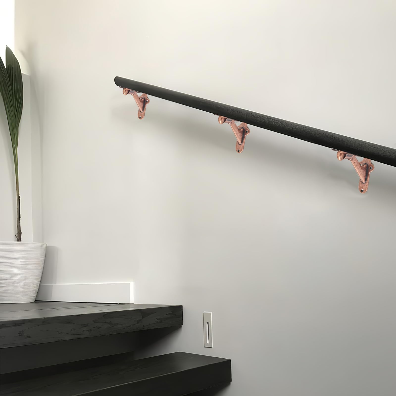 KHTUMEWARE-ST342 Antique Copper Handrail Brackets in Antique Copper — KHTUMEWARE