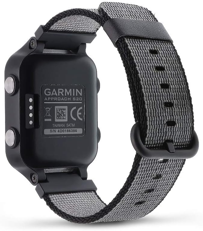 Classic Nylon Weave Band Compatible with Garmin Approach S20 S5 S6 Watch Band Replacement Smartwatch Strap Accessory for Golf