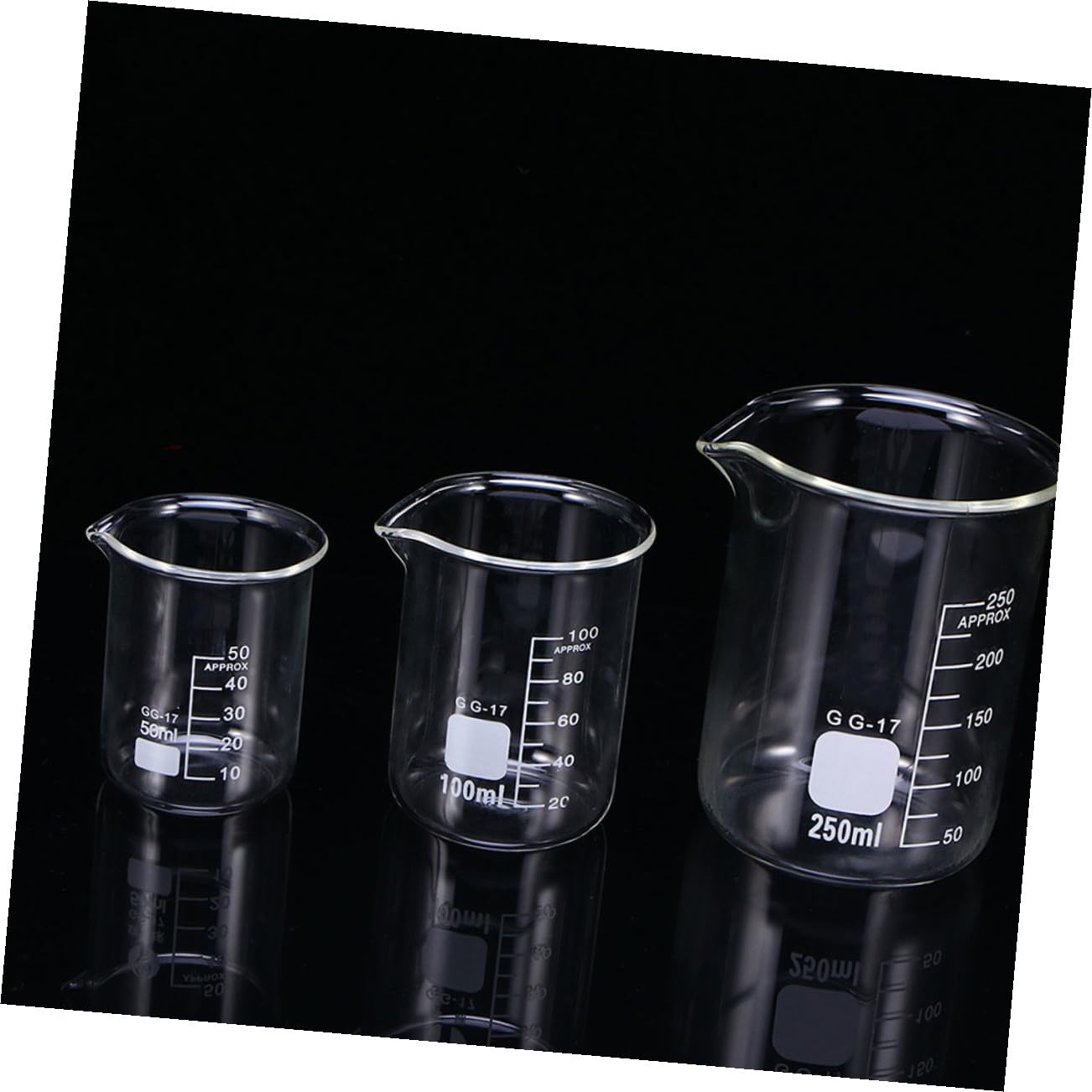 Set 10 Misurini in Vetro Trasparente Da 100 Ml Scala Graduata, Bicchieri Di Misurazione Precisi Per Cucina e Laboratorio, Becher Per Liquidi Facile Lettura e Durevoli