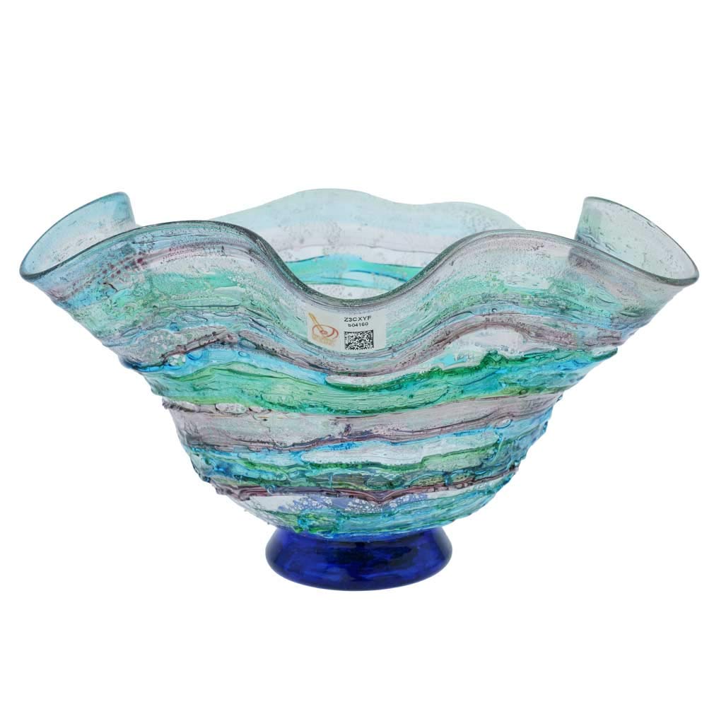 ムラーノガラス 小皿 ムラーノガラス（ベネチアングラス）〈プレート／正角皿〉藍より出でて