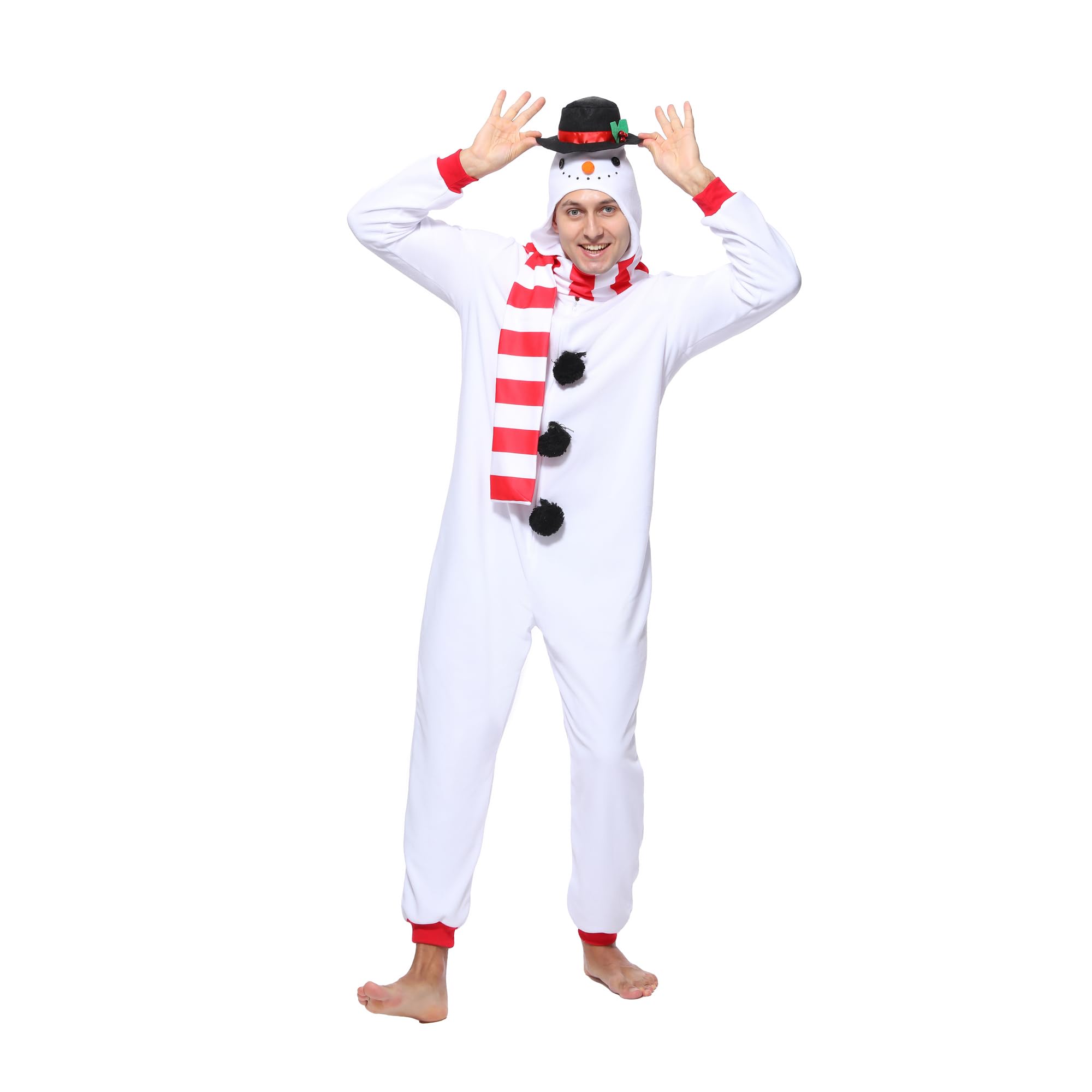 Wizland Pijama de Papá Noel para adultos, pijama de Navidad para hombre y mujer, disfraz de Papá Noel para adultos