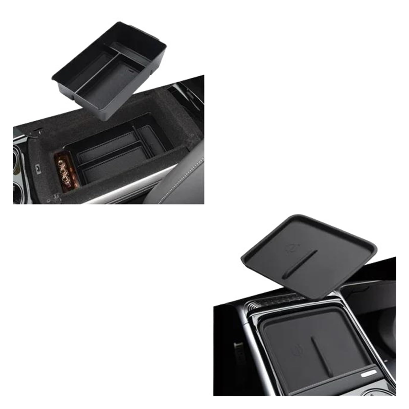AHRPKAMERD Centre Console Organiser Tray For G9 Central Armrest Storage Box Center Console Tray Organizer Tidying Black Armrest Storage Box(4)