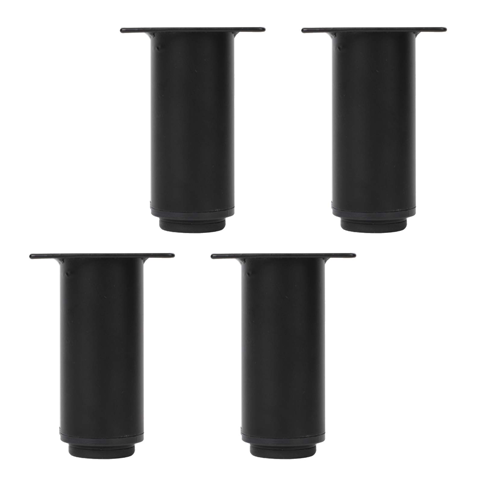 GArcan 4 Gambe per Tavolo in Metallo Spesse,Gambe per Mobili in Bianco/Nero,Gambe di Ricambio per Bagno Fai da Te,Piastre di Montaggio Spesse,Cilindrico,Scrivania/Armadio/Tavolino da toeletta,Regol