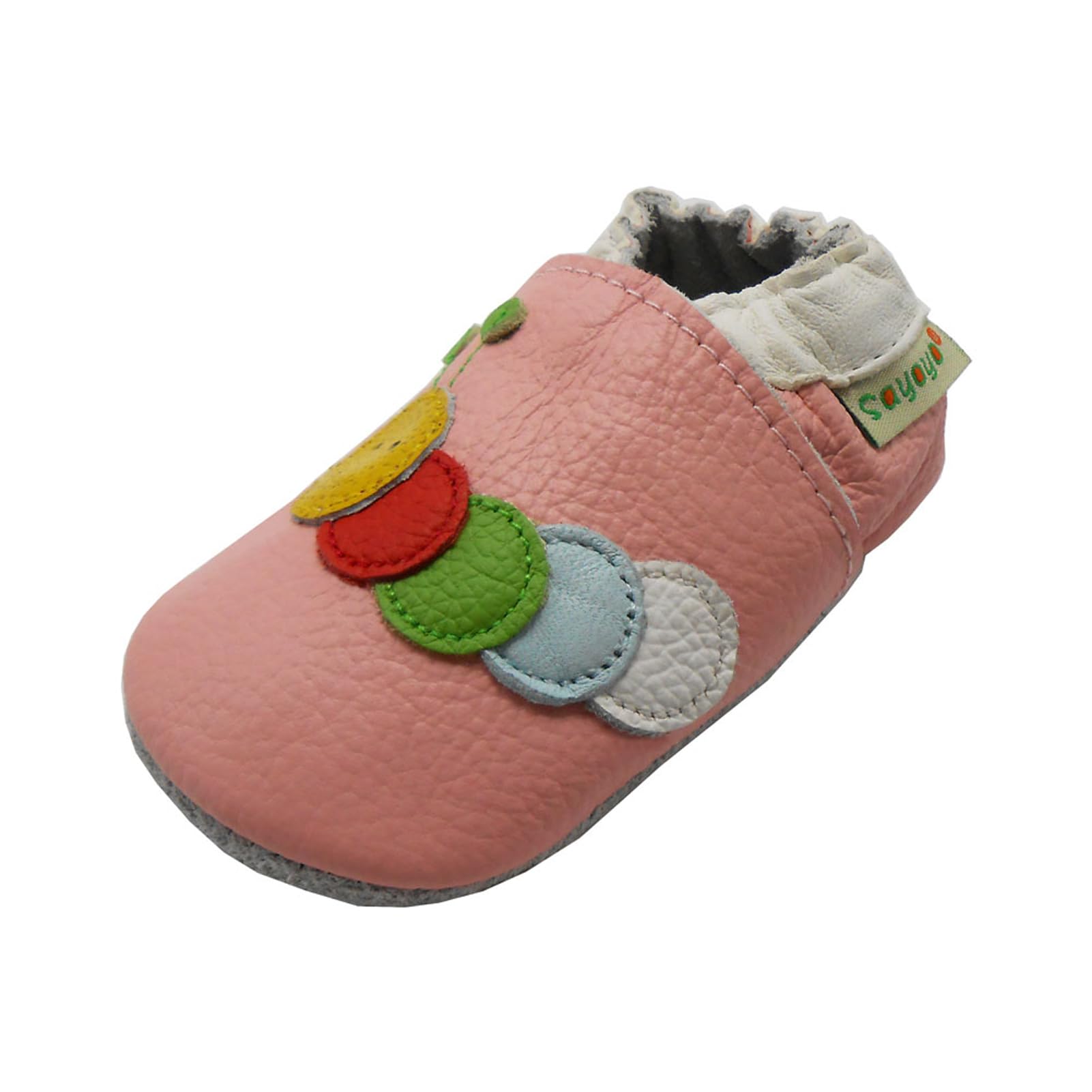 SAYOYO Weiche Leder Krabbelschuhe Baby Lauflernschuhe Jungen Rutschfeste Babyhausschuhe Mädchen Kleinkind Lederschuhe