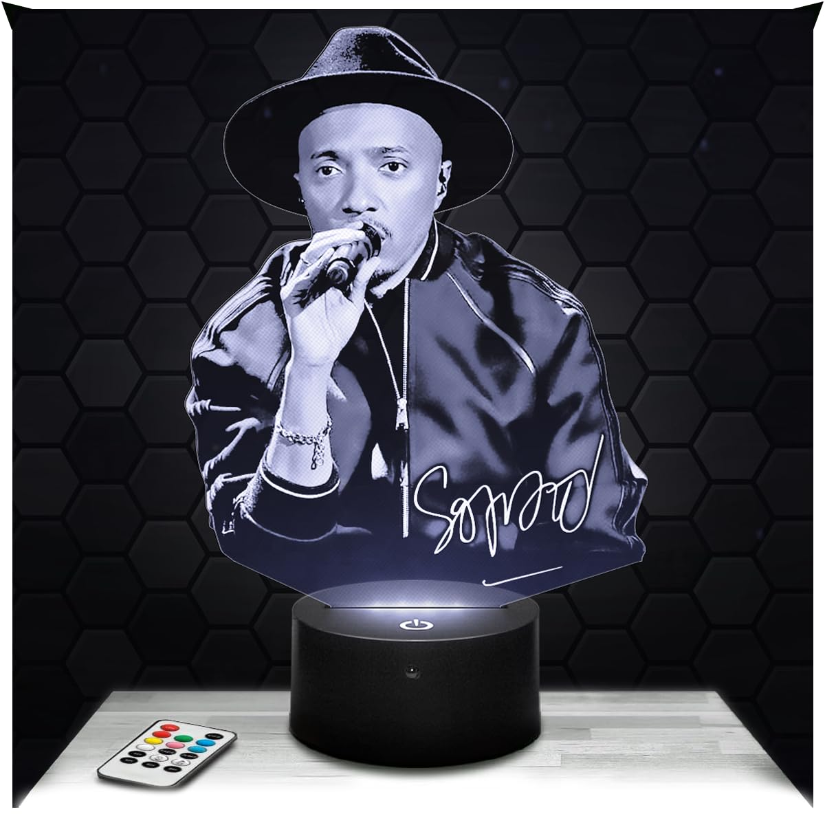 Lampephoto.fr - Rapper So prano 3D Lamp Night Light 3D LED Illusion, Christmas, Gift idea for Boys and Girls, Children's or Adult Bedroom Night Light, Led Bedside, Gifts Merchandising TOP