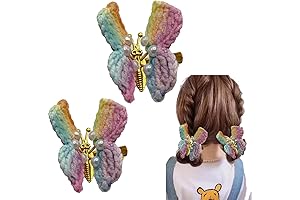 2PCS Handmade Crochet Butterfly Hair Clips