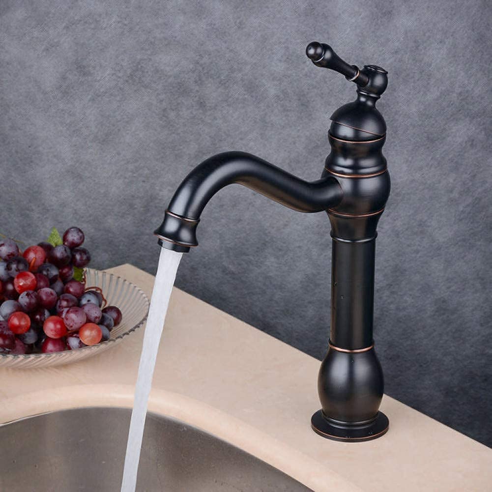 Robinet de bassin en cuivre noir fini les fuites avec ce mitigeur monotrou durable
