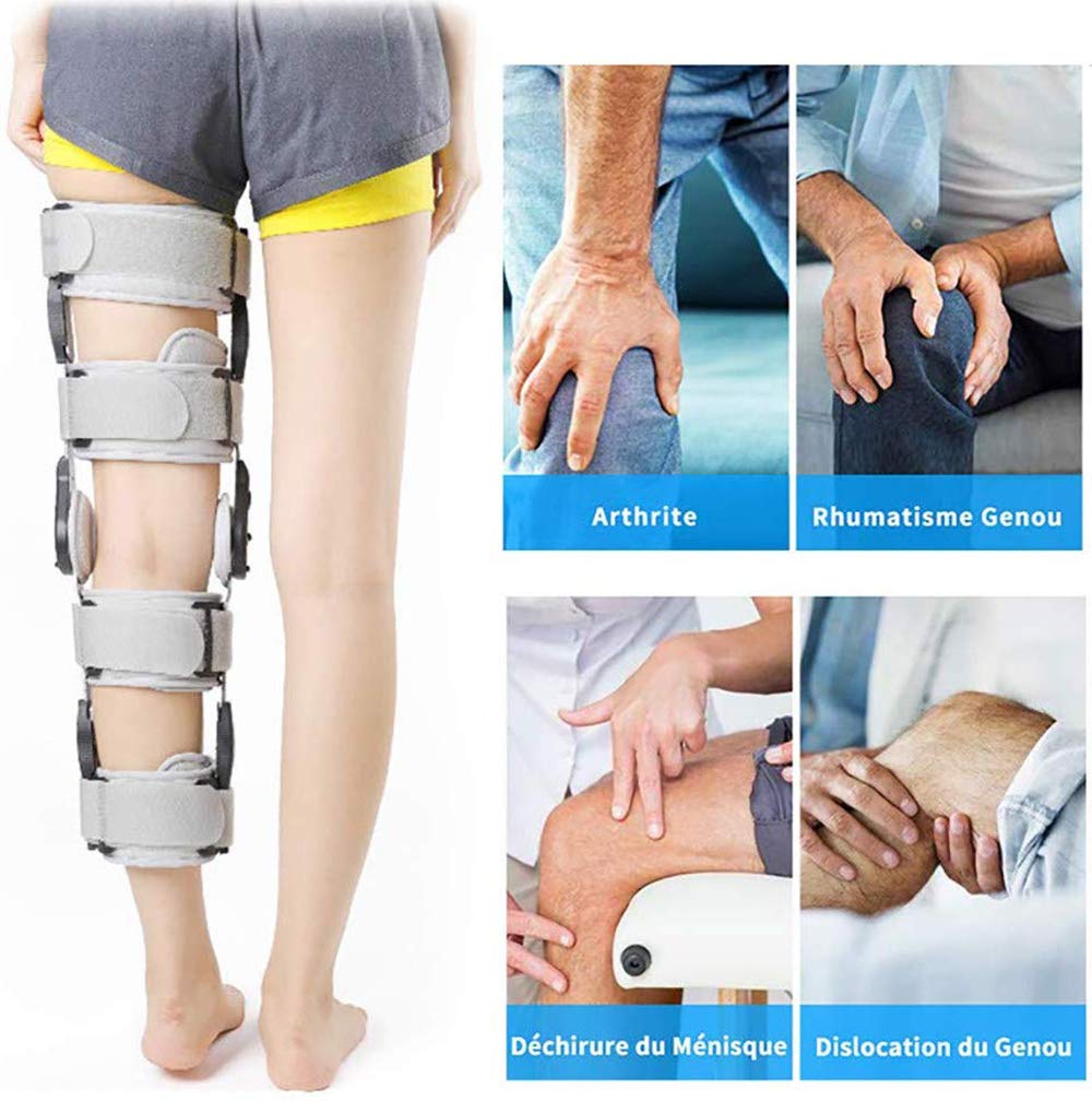 Rodillera Ortopédica con Bisagra, Férula Ajustable para La Articulación De La Rodilla, Inmovilizador, Estabilizador Y Protector Postoperatorio para Artritis Y Lesiones De