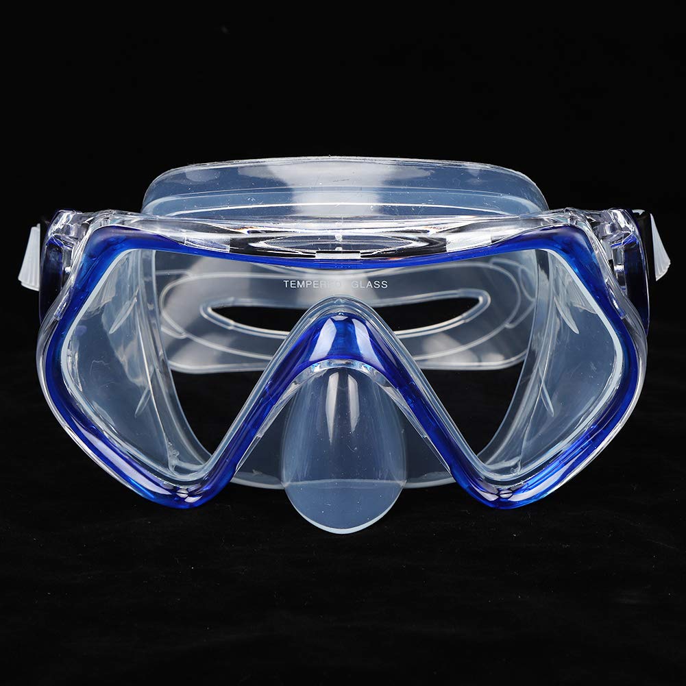 Máscara de Buceo con Marco Grande, Gafas de natación, Gafas antivaho para esnórquel, Tubo de respiración seco Impermeable para Nadar en o Negro