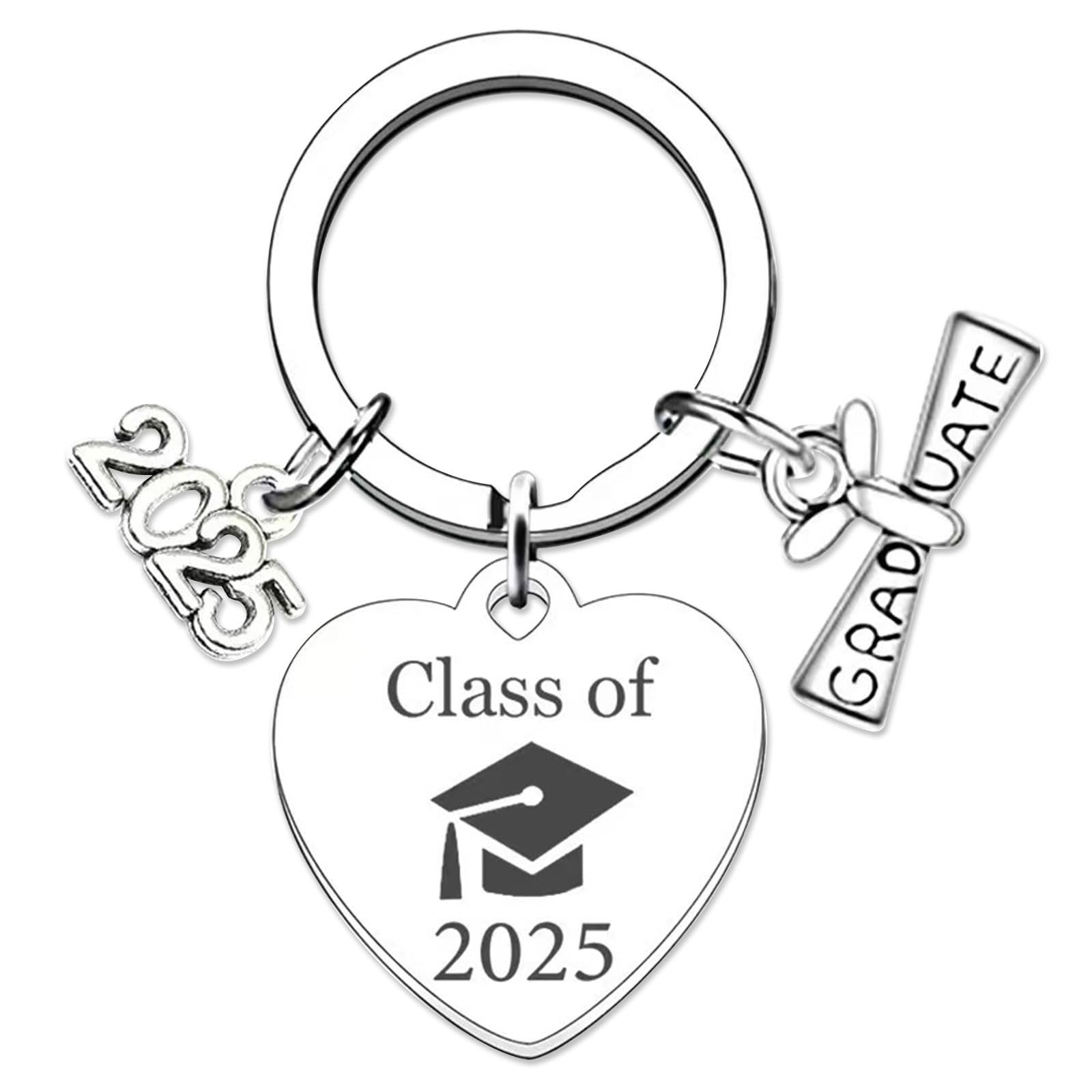 Portachiavi Laurea 2025 Con Cappello E Diploma - Ciondolo In Acciaio Inox Antiruggine - Regalo Unico Per Studenti E Neolaureati