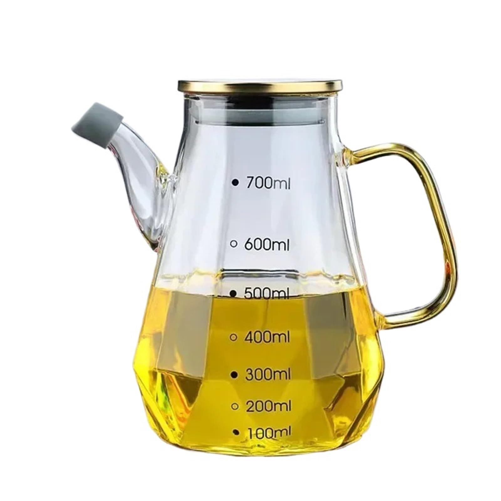 Aceitera Recipientes de vidrio for aceite a prueba de fugas con recipiente for almacenar salsa de soja, vinagre y condimentos. para la Cocina(700ml)