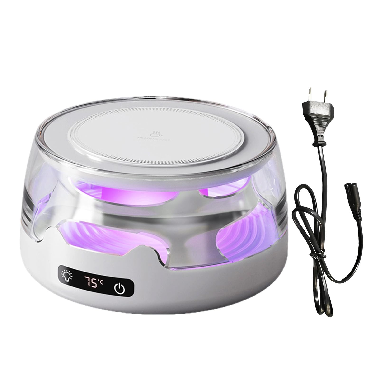 Calentador De Tazas para Escritorio 4 Temperaturas Silencioso | Base Calefactora para Café en Escritorio para Té Leche en Hogar Oficina Viajes