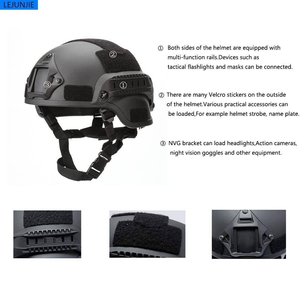 Cascos tácticos Mich con máscara Desmontable para Airsoft, Paintball y Caza Actividades al Aire Libre - 2