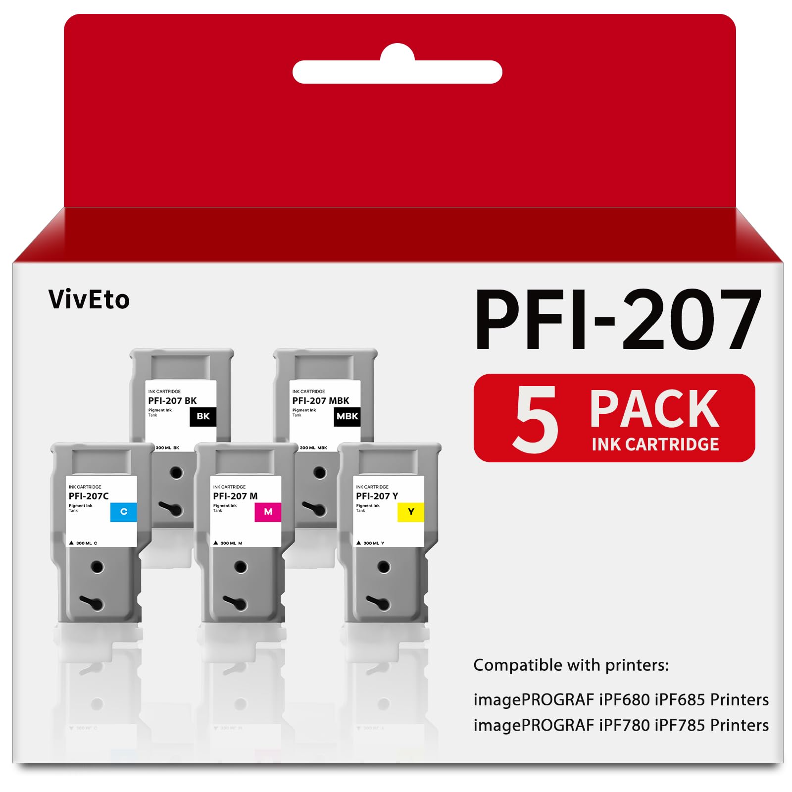 PFI-207 Ink Tank Set 300ML PFI-207MBK PFI-207BK PFI-207C PFI-207M PFI-207Y