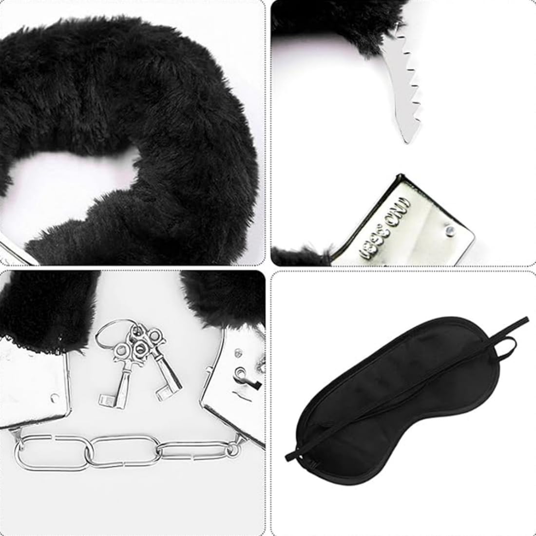 Juego de 2 muñequeras y antifaz de felpa, material suave ajustable, accesorios para juegos de fies