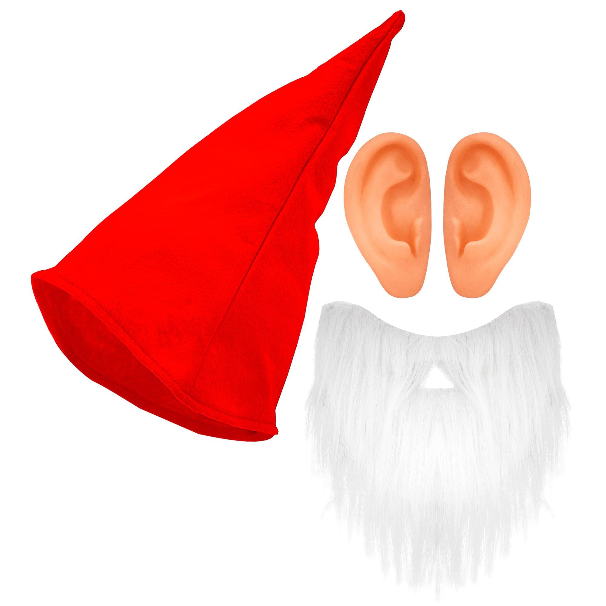 W WIDMANN MILANO Party Fashion - Gnome Costume Set, 3-Piece with Hat, Beard & Ears, Costume Accessory for Carnival