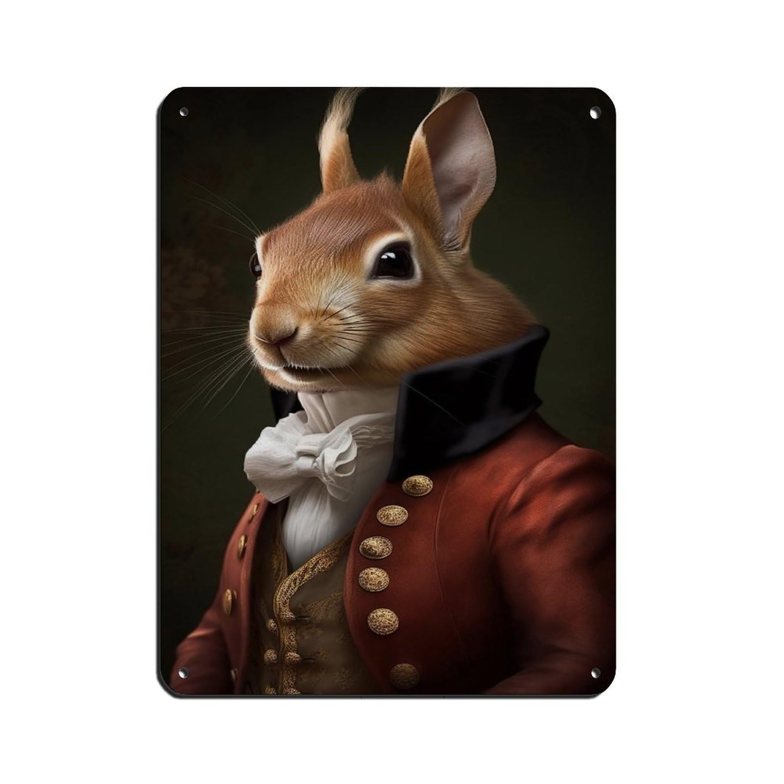 Lxwnze 30L X 40W Cm Vintage Squirrel Painting Poster (2) Tin Sign Vintage Metal Pub Club Cafe Bar Home Wall Art Decoration Poster Retro 12X16inch(30X40cm)