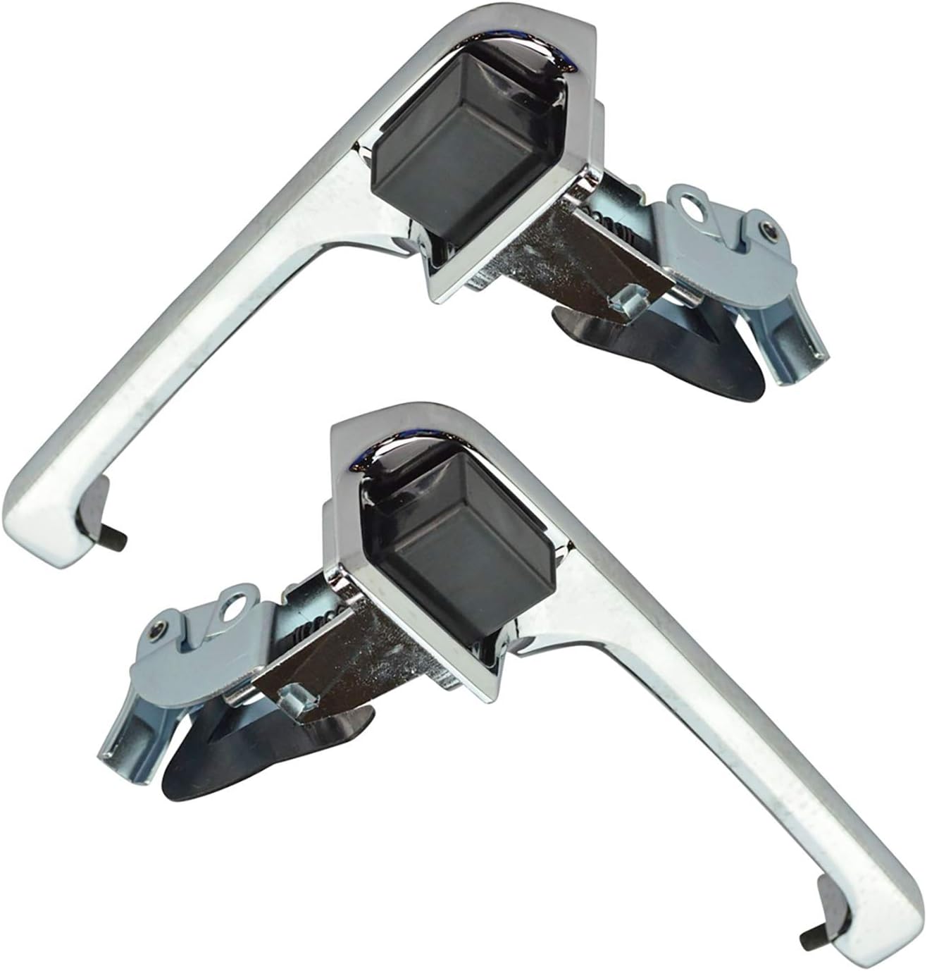 TRQ Left and Right Exterior Door Handle Set Drivers Side Compatible with 1980-1996 Ford Bronco 1980-1983 F-100 F-150 F-250 F-350 FO1310104 FO1311104 FO1520103 FO1521103