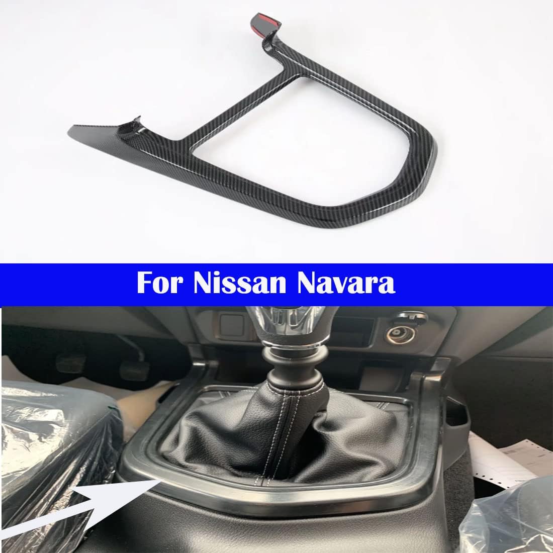 Car interior trim strip modified carbon fiber trim strip For Navara 2020-2021-2022 (4 Inner handguards Carbon fiber)