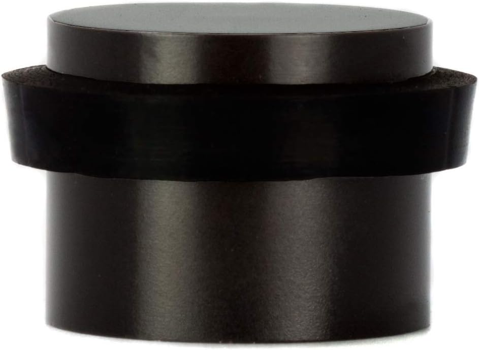 EVI Herrajes | Black Door Stopper - Adhesive Installation - Black Rubber Protector - W=0.94 x H=0.79 Inch Door Stop