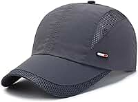Boné Masculino com Tecido Mesh Respirável, Secagem Rápida, Aba Curva Larga, Ajuste Personalizado, Ideal para Corrida, Academia, Caminhada e Dia a Dia
