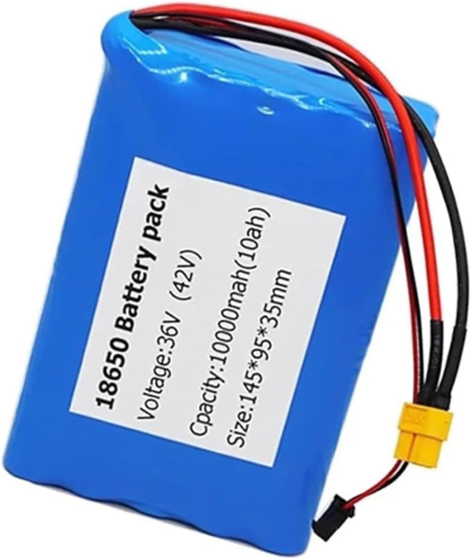 36V 10AH Batterie De Vélo Électrique Lithium-ION Battery pour Trottinette Électrique Matériau PVC Étanche avec Chargeur 42V 2A (36V 10AH, XT60+SM)