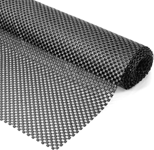 KAHEIGN Tappetino Antiscivolo Multiuso, 50CM x 200CM Tappetino Antiscivolo in PVC per Moquette Tappetino per Cuscino da Pavimento Impermeabile per Casa Ufficio Automobili Cucina Bagno (Nero)