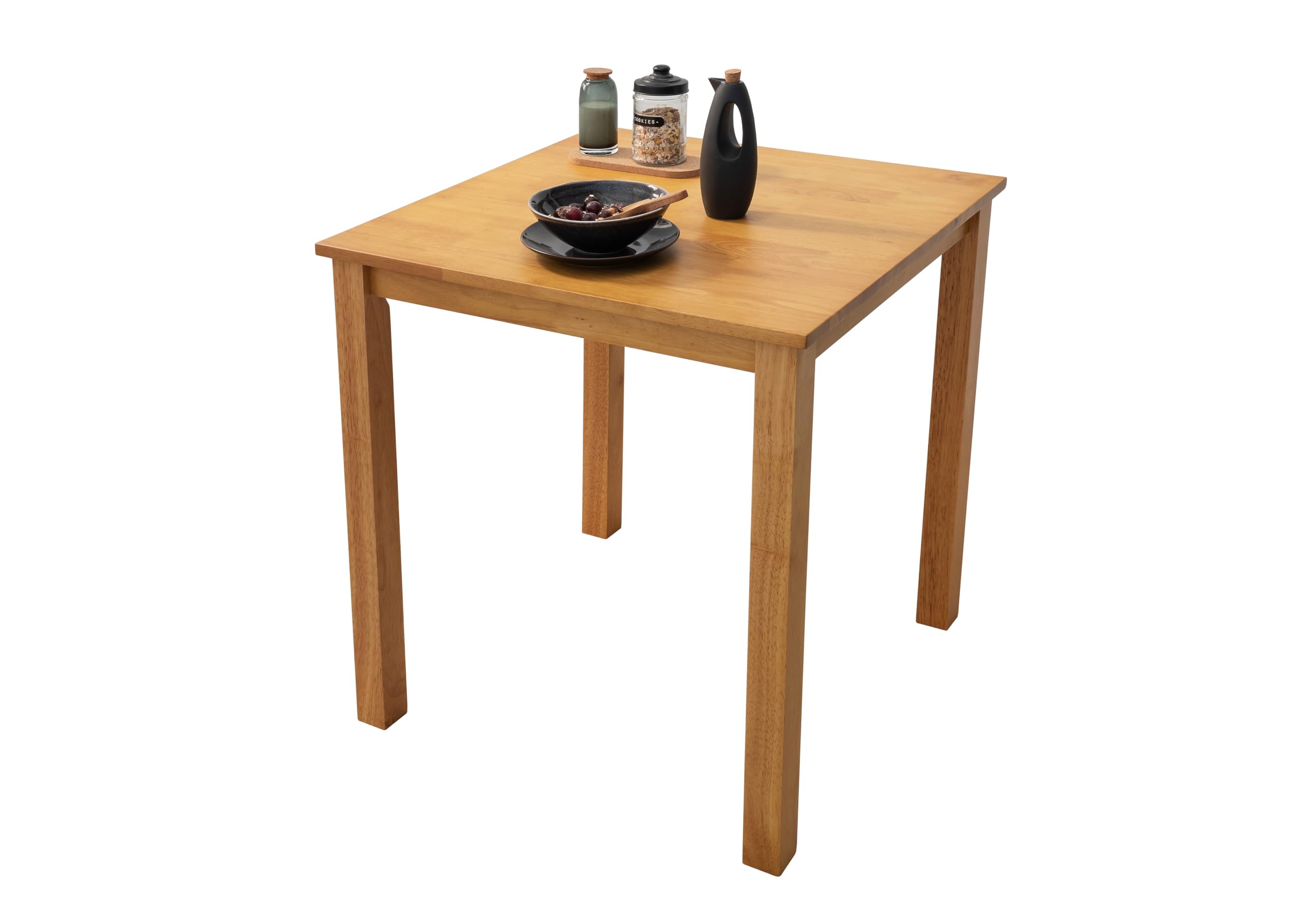 Woodroom Kota Esstisch aus Massivholz 70 x 70 cm, Eiche-Optik, kompakter Tisch für kleine Räume