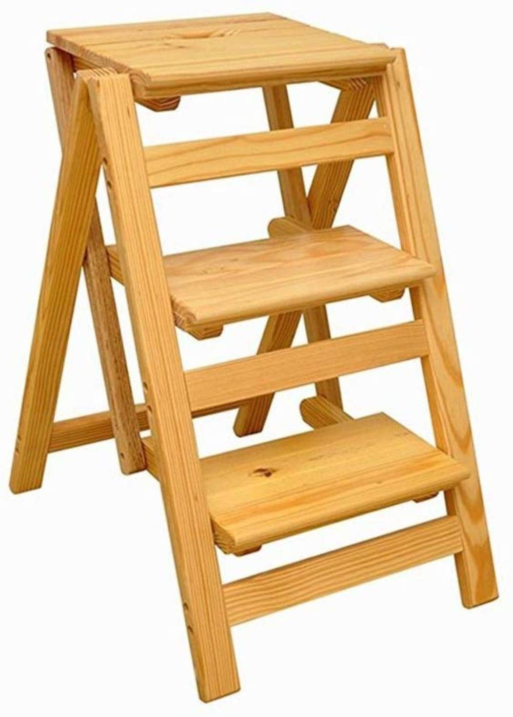 Escabeau pliant multifonctionnel en bois pour optimiser l'espace de votre cuisine