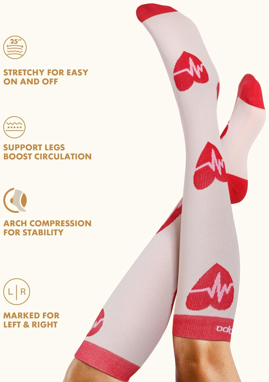 Cute Compression Socks for Women - 3 Pairs 20-30 mmHg Graduated Support Lightweight for Daily Wear Travel Nurse - Image 6