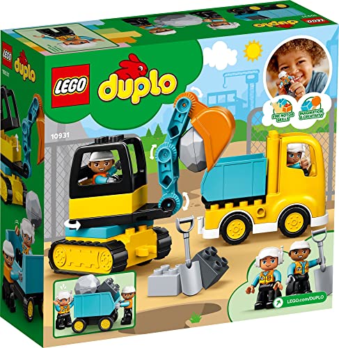 LEGO DUPLO Town Truck & Tracked Excavator Construction Vehicle 10931 Toy for Toddlers 2-4 Years Old Girls & Boys, Fine Motor Skills Development and Learning Toy - Image 7