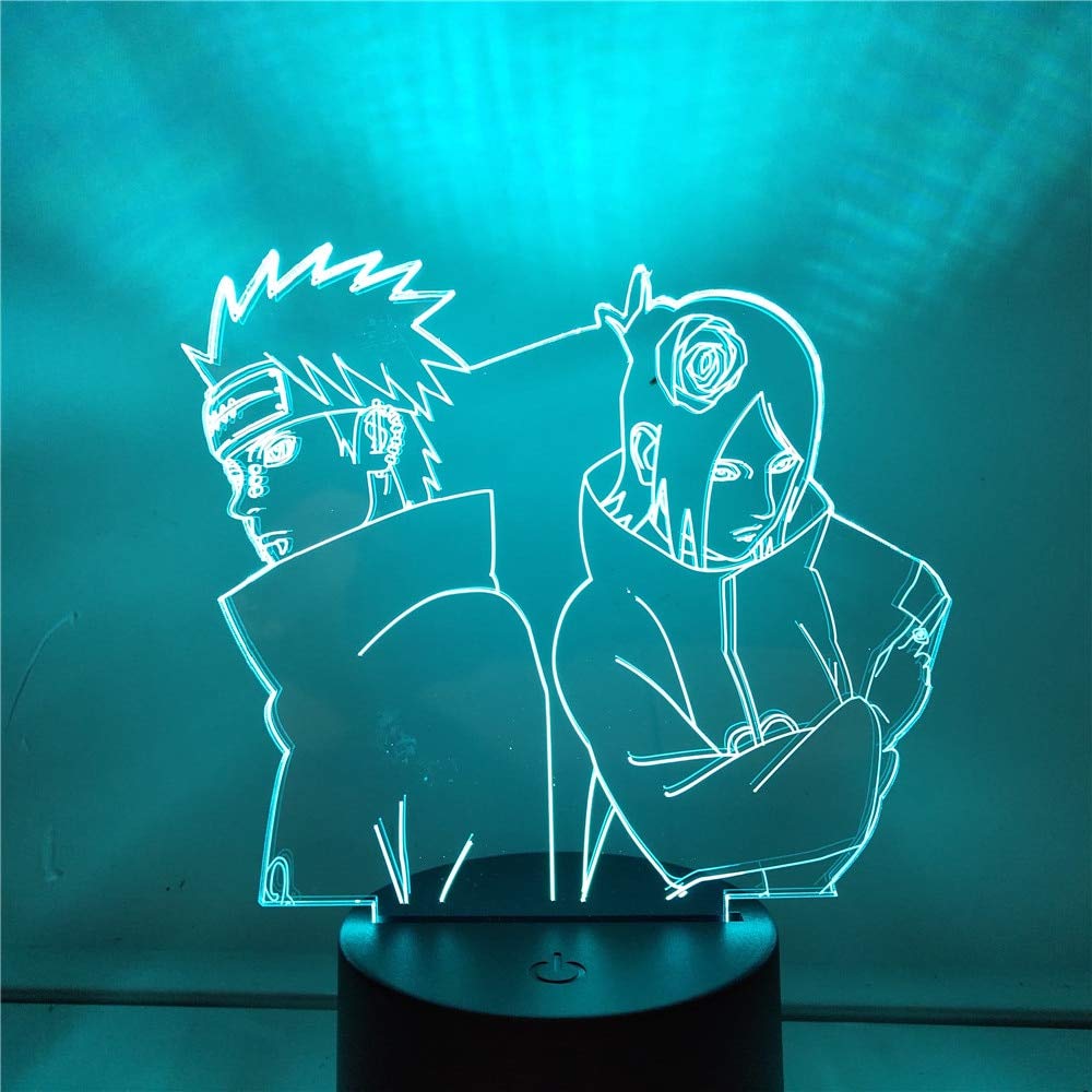 Action & Toy Figures - Figures Naruto Pain Konan Shippuden 3D Night Light Novelty Action Figurine Model Pain Itachi Naruto Base LED Doll Juguetes