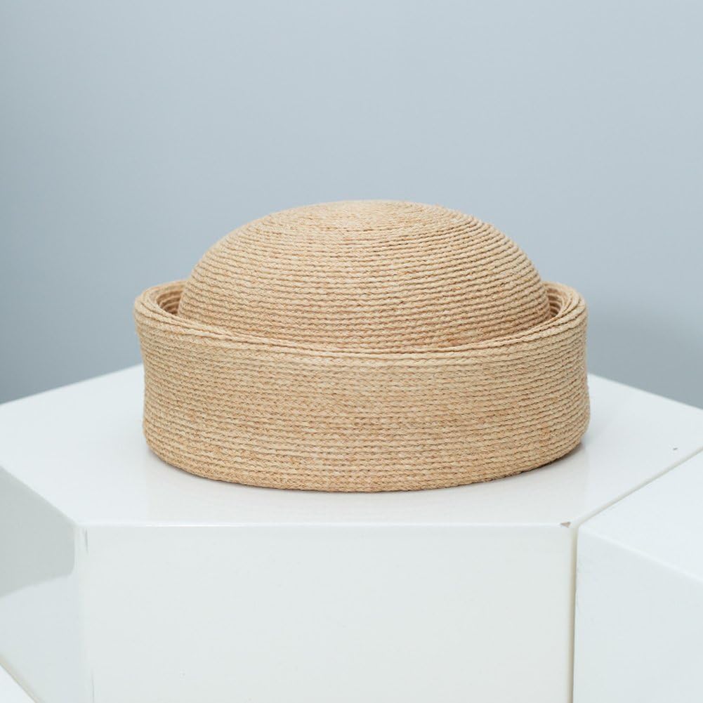 Wudaizhi Chapeau Bibi en Paille pour Femme, Béret D'été, Chapeau pour Goûter À L'église