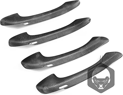 Miniatura 4 de Accesorios interiores de coche Fibra de carbono real Exterior manija de puerta Trim para Porsche Macan 14-20 modelos (con agujero de detección)