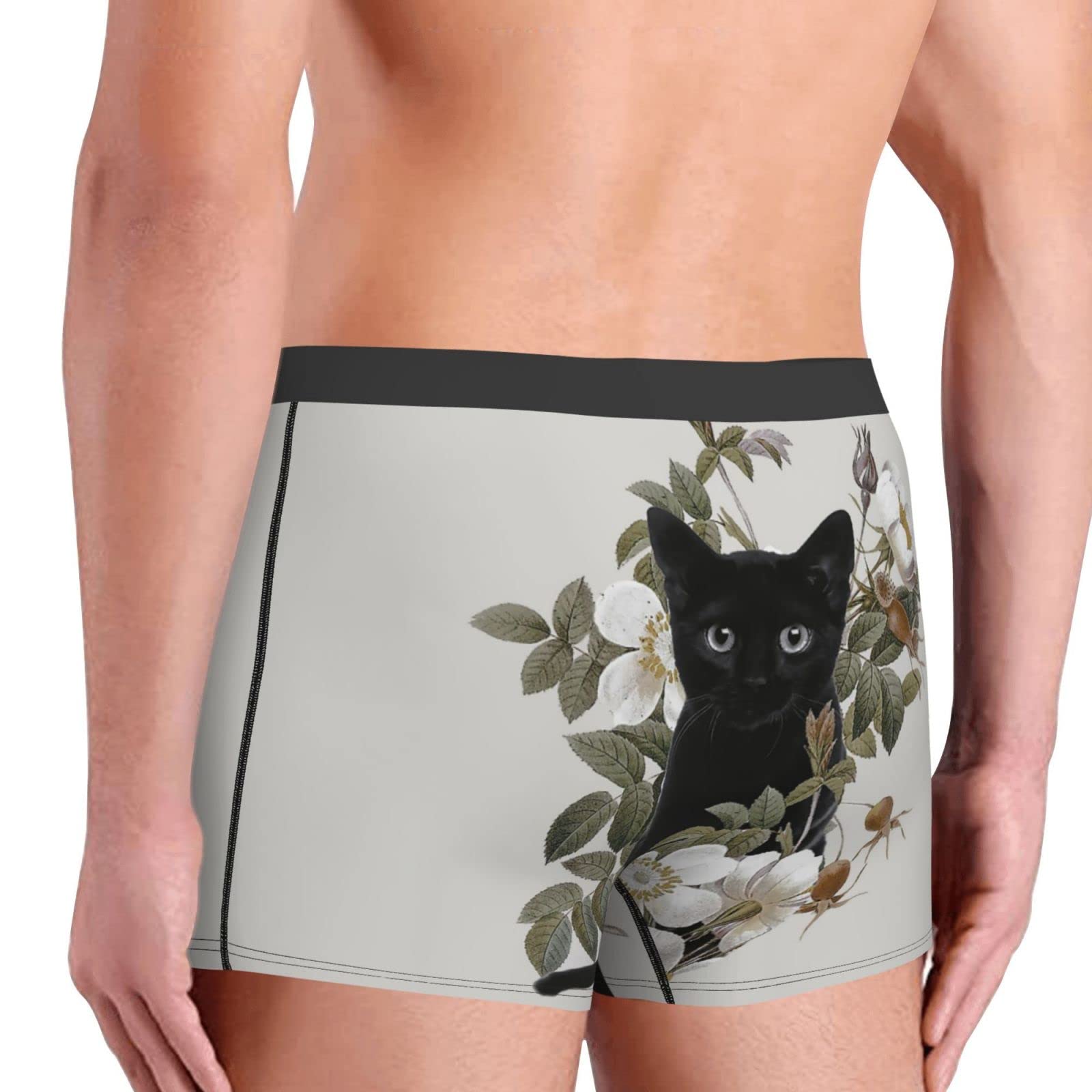 Amazon.co.jp: ボクサーパンツ メンズ 下着 花 黒猫 ネコ柄 猫柄