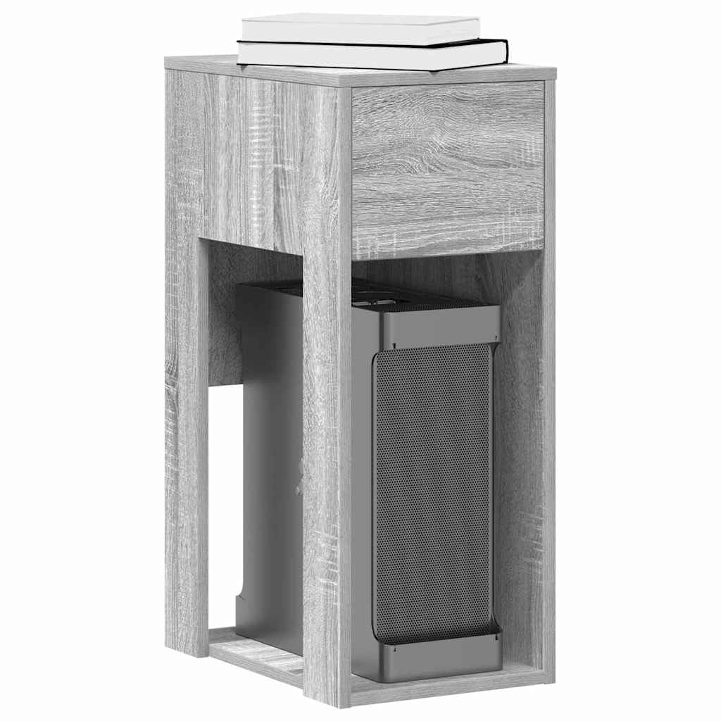 Computerschrank mit Schublade Grau Sonoma 30x44x74 cm, Büroorganisation Aufbewahrung, Holzwerkstoff Schreibtisch Beistelltisch für Heimbüro, Stauraum für Computergehäuse