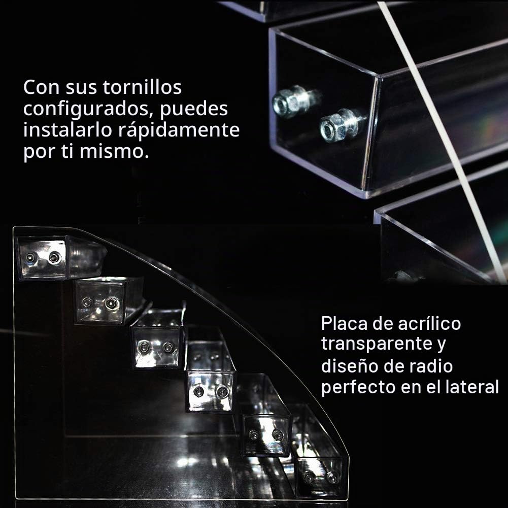Dioche Soporte para esmaltes de uñas, organizador de esmaltes de uñas, soporte para expositor transparente para expositor de maquillaje (7 niveles)