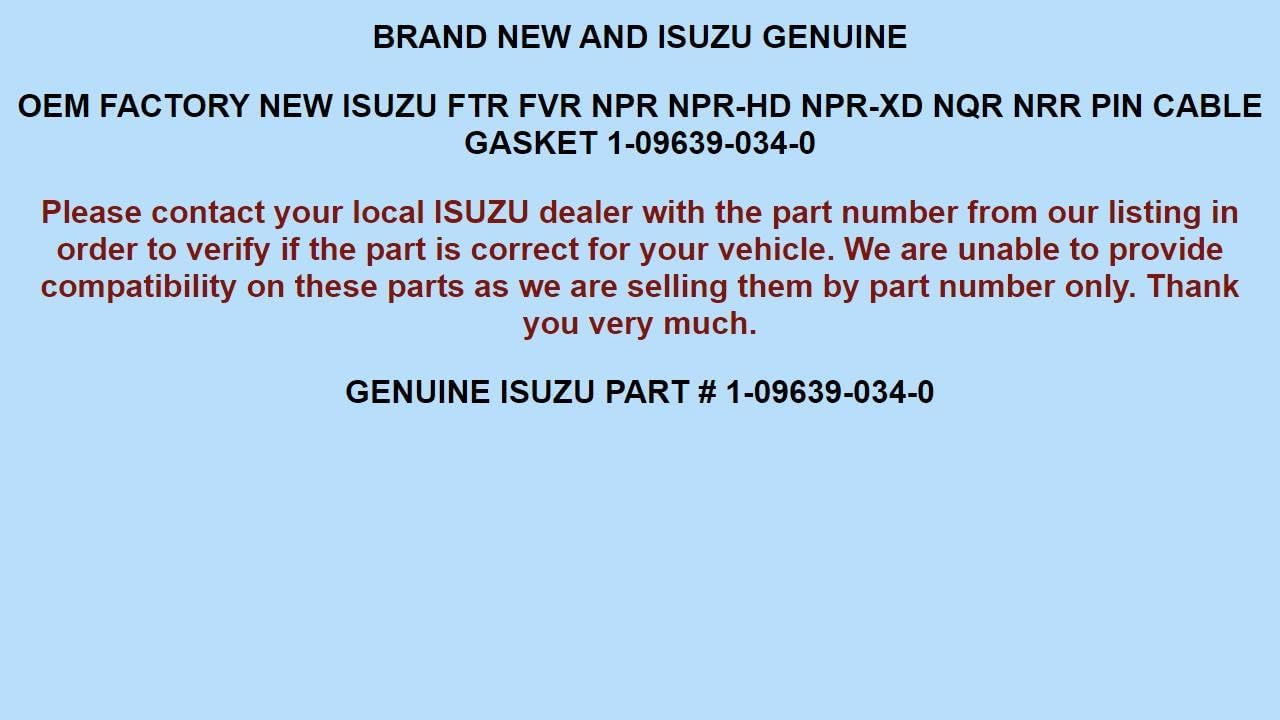 Genuine OEM for ISUZU FTR FVR NPR NPR-HD NPR-XD NQR NRR GASKET SLEEVE 1-09639-034-0 1096390340 1-09639034-0