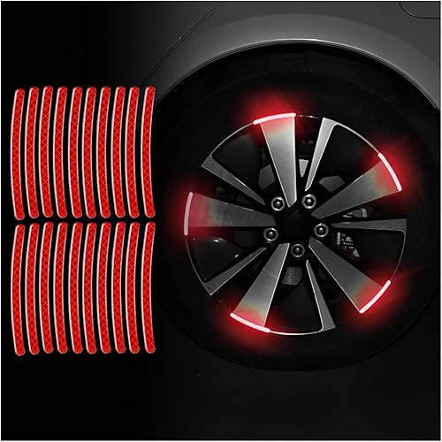 20 calcomanías reflectantes decorativas en forma de rayas para ruedas de automóvil, cinta adhesiva de advertencia de seguridad nocturna, calcomanía
