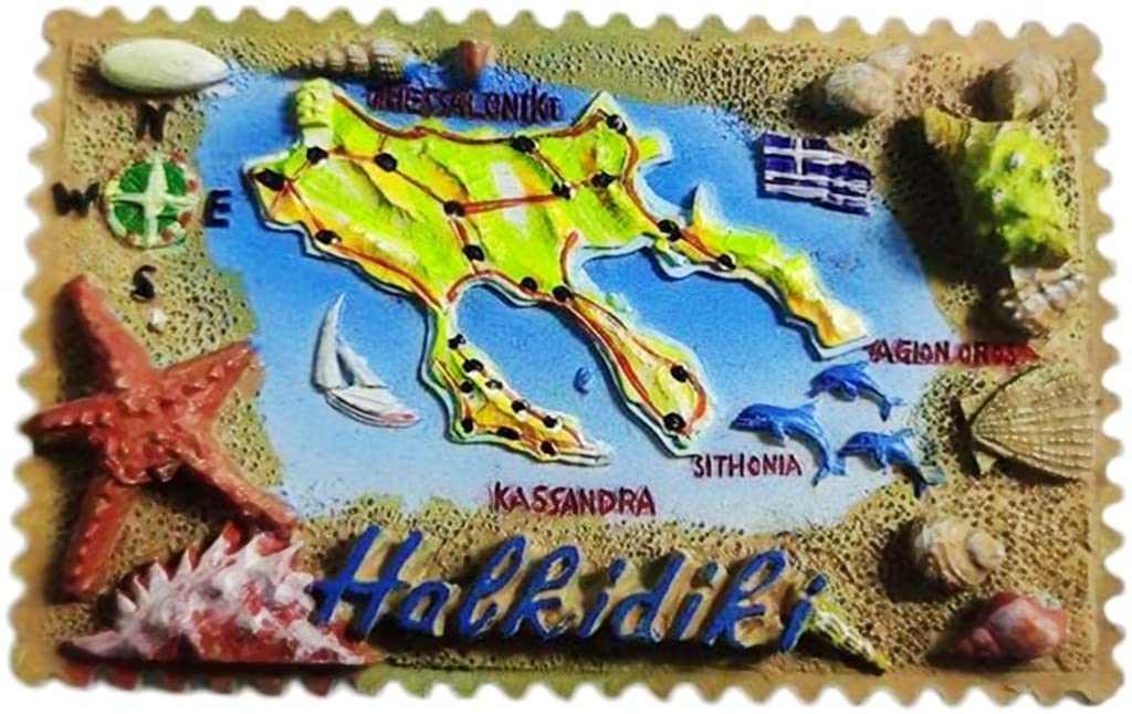 Halkidiki Greece Halkidiki Magnet Fridge Refrigerator Magnet Decoration Sticker Souvenir Resin Crafts Kitchen Whiteboard