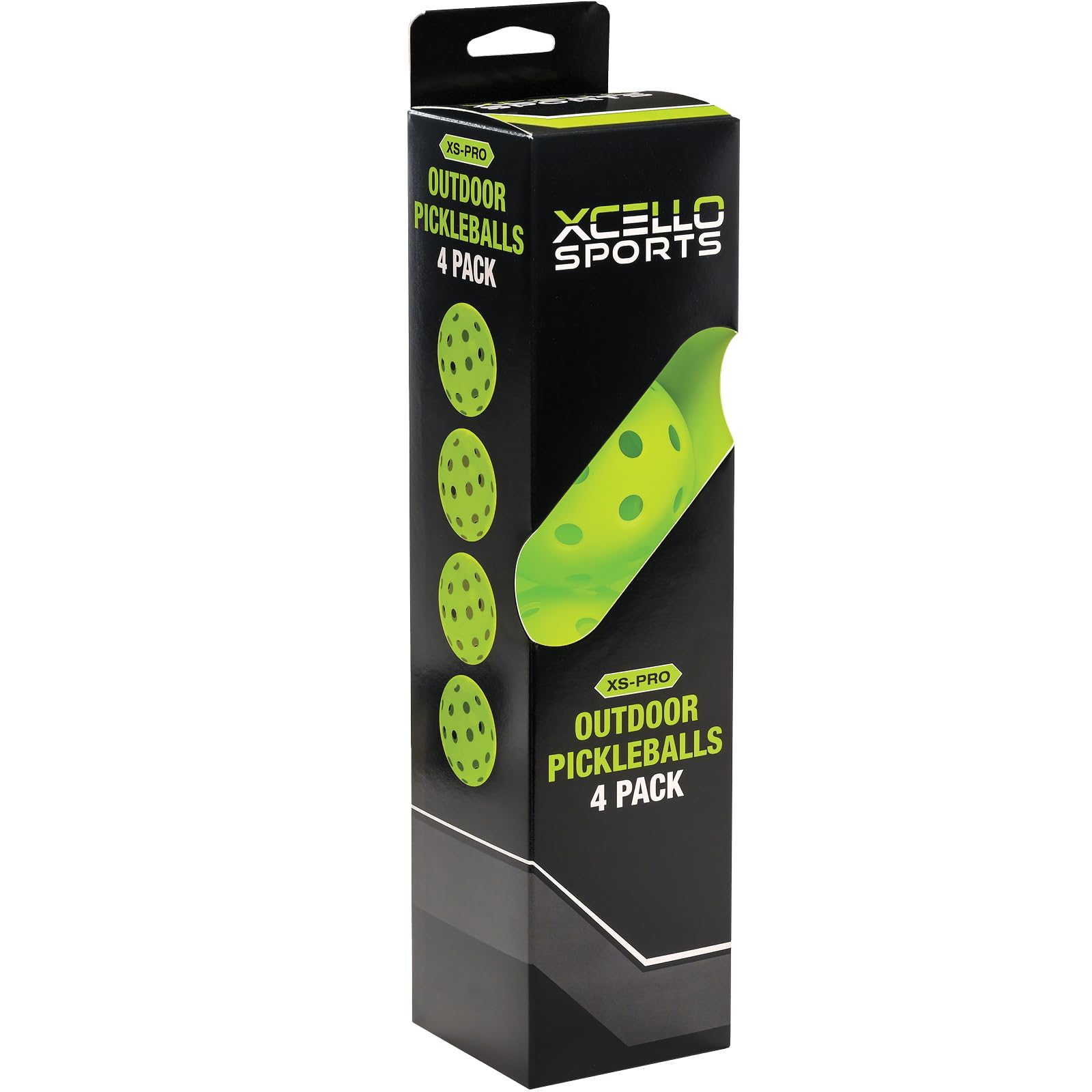 Xcello Sports Pickleball per esterni, confezione da 4, 40 fori, verde neon