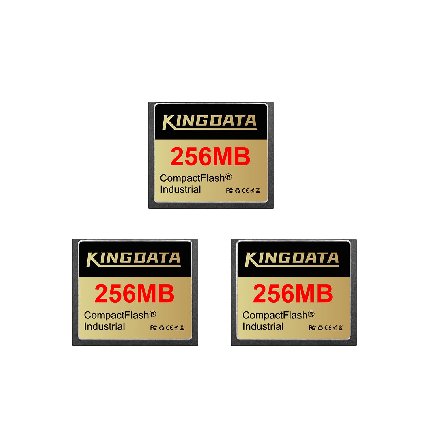 Scheda di memoria flash compatta industriale, confezione da 3 pezzi, 256 MB, FAT16, tipo I, per macchine fotografiche digitali vintage