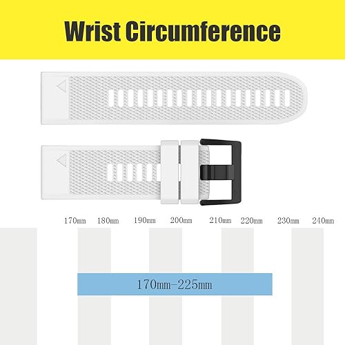 Vista 57 de NotoCity Compatible Fenix Band 26mm Width Soft Silicone Watch Strap for Fenix 5X Plus, 6X, 6X Pro, 3, 3 HR, Descent MK1, D2 Delta PX, D2 Charlie, 8