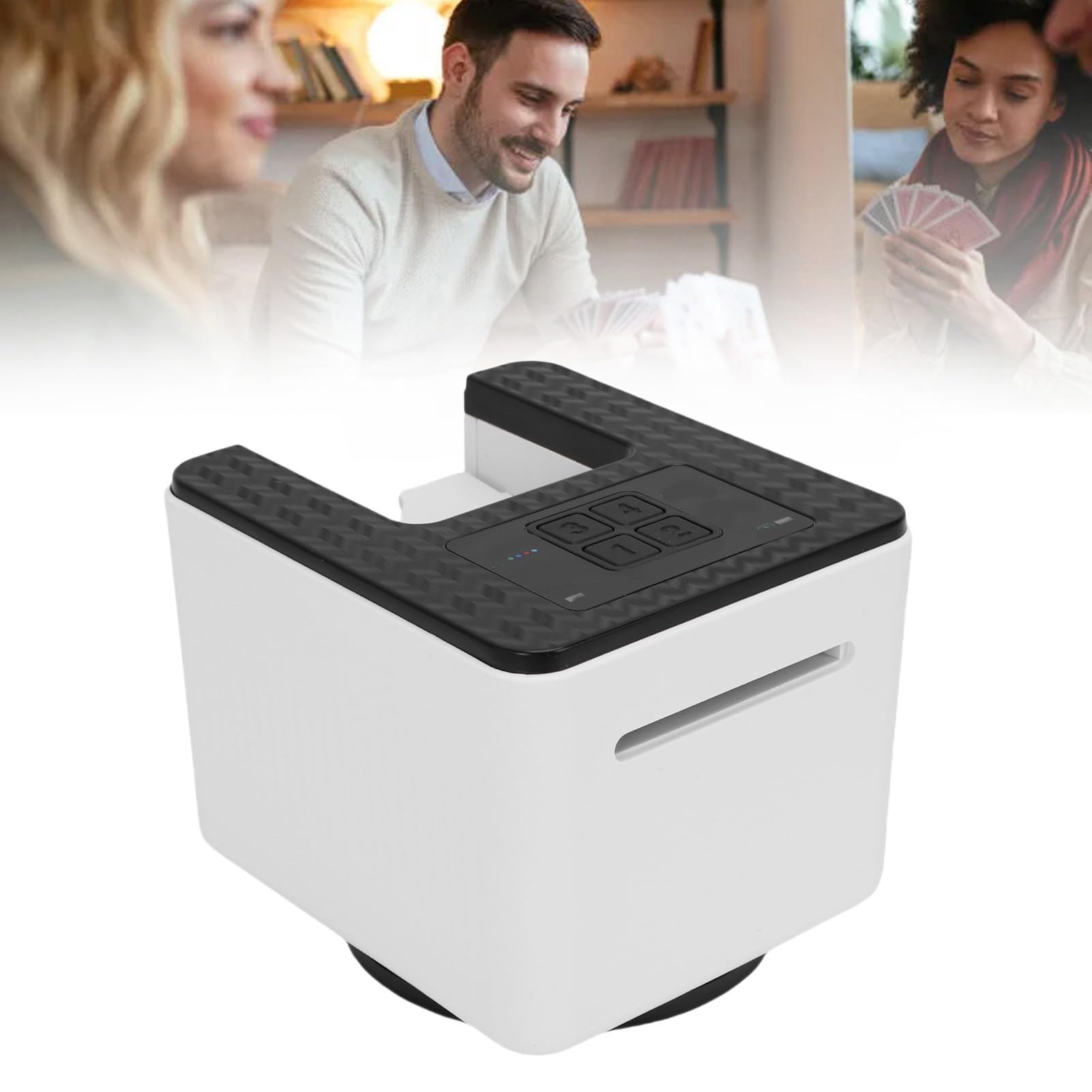 Asixxsix Mescolatore e Mazziere di Carte Automatico, Mescolatore e Distributore Elettrico 2 in 1 con Rotazione di 180 o 360 Gradi Motore a Basso Rumore per Giochi di Carte Poker