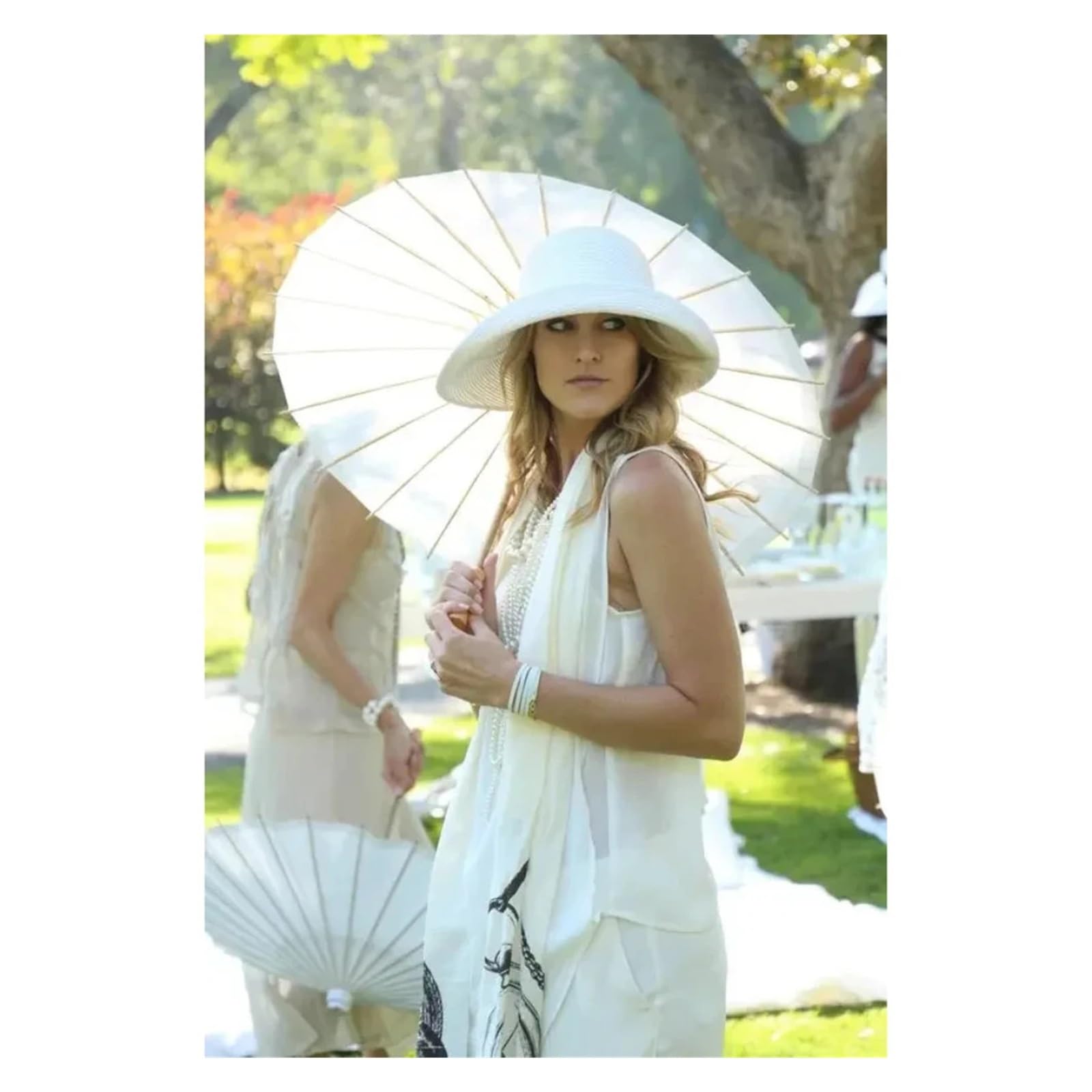 Genérico Sombrillas De Papel Blanco, 6 Uds., 40/60/80cm, Fotografía De Boda, Accesorio De Cosplay, Decoración De Playa For Fiesta De Verano